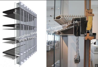 China Het dubbele de het Bureaubouw van de Glasmuur Geventileerde Voorgevel Opgebouwde Systeem van de GlasGordijngevel Stok leverancier