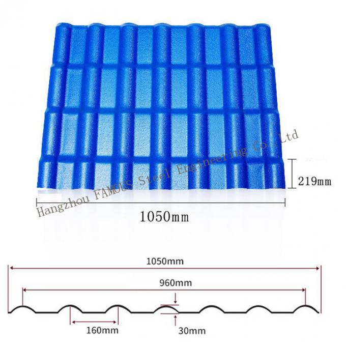 2.5mm Bouwmaterialen Lichtgewicht Geïsoleerd Asa Synthetic Resin Roof Tile 0